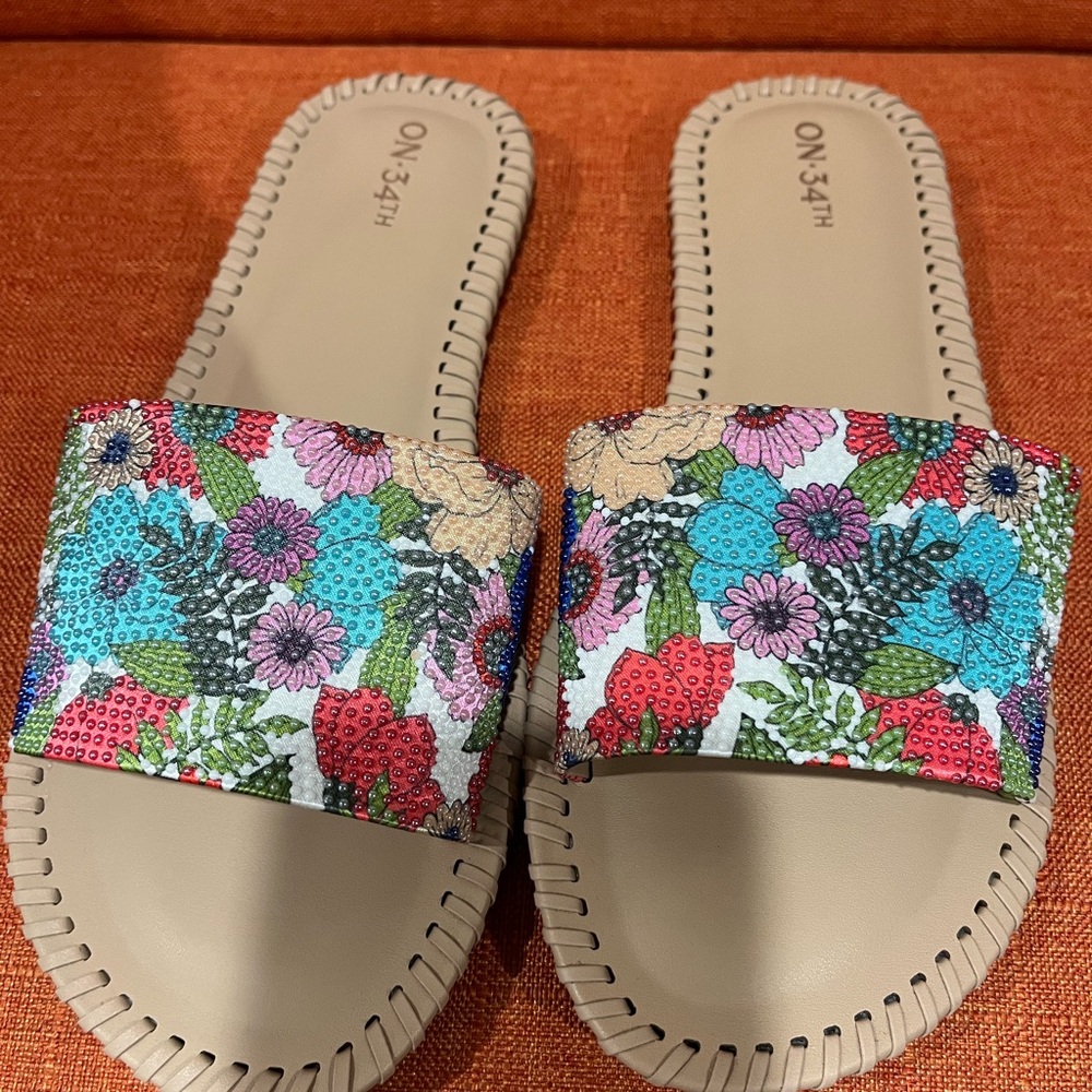 ON 34TH Women's Floral Slide Sandals - Multicolor